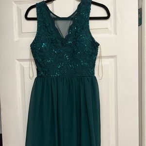 Green wedding guest dress